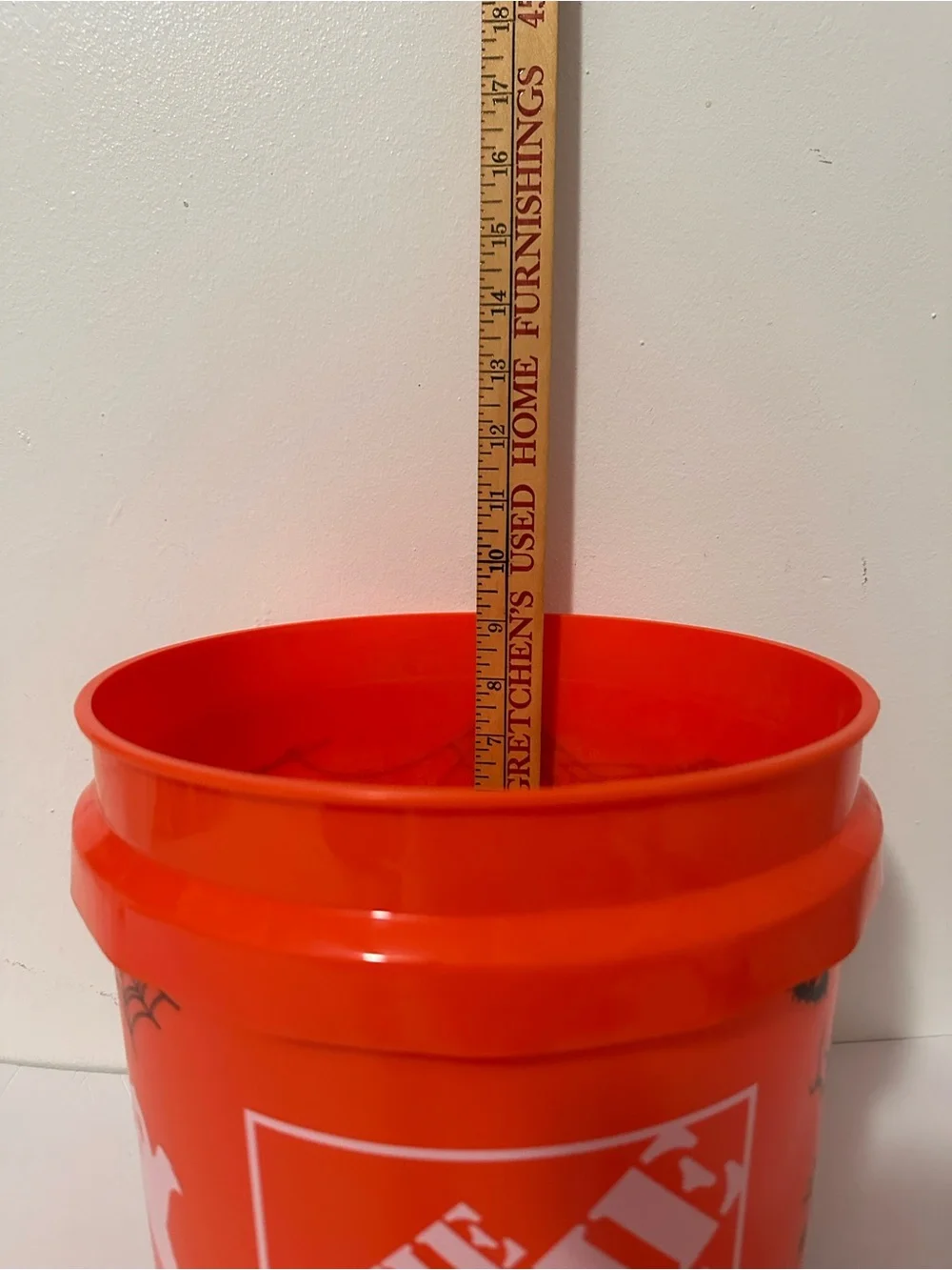 Orange Halloween Candy Bucket with Haunted House Design
